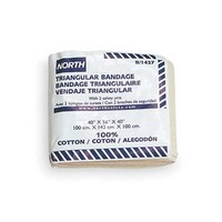 Honeywell 45009 North 40\" X 56\" X 40\" Latex-Free Sterile Cotton Triangular Bandage (ANSI Approved) With 2 Safety Pins